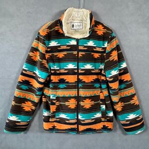 Outback Trading Company Womens Fleece Jacket Medium Dawn SW Aztec Sherpa Lined